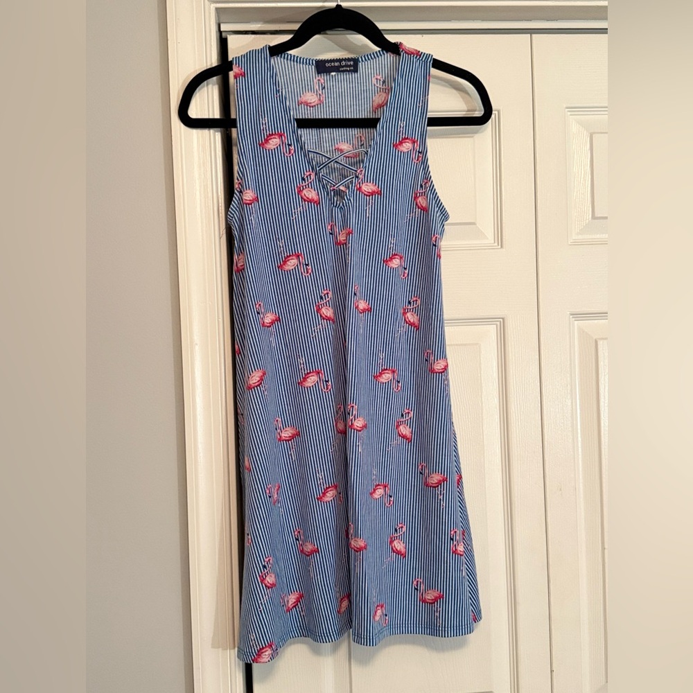 Ocean Drive Blue Sundress Sleeveless Scoop Neck Mini